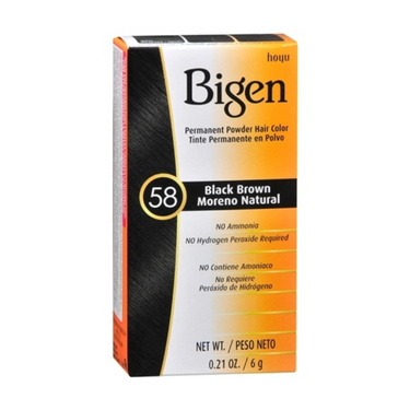 Bigen Permanent Powder Hair Color – Black Brown 58 – 0.21 oz - ANNS BEAUTY SUPPLY